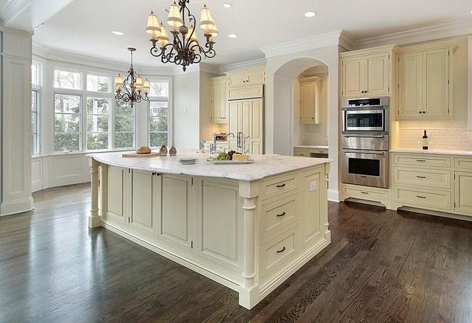 shiny laminate floors in modern kitchen in Day Heights OH